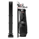 ClubsDock Pro Black - ClubsDock with sideview of golf bag with clubs on wall mount