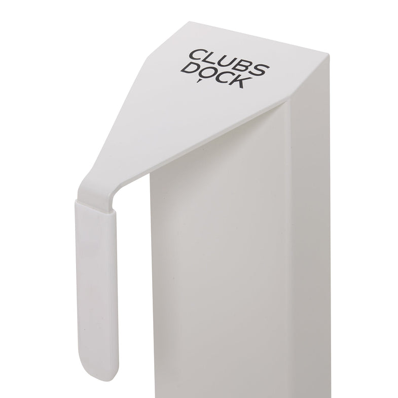 ClubsDock Pro White - ClubsDock close up of hook that goes into golf bag